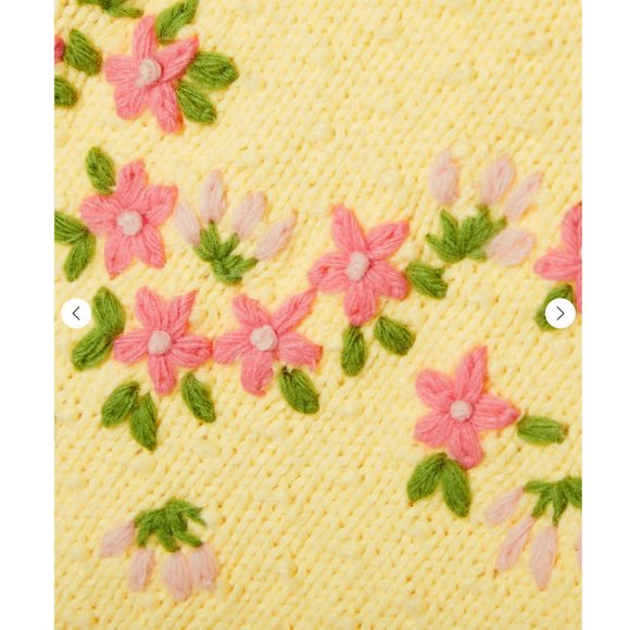 LoveShackFancy Sweater Kenzly Crochet Pullover in Mellow Yellow - Picture 9 of 17